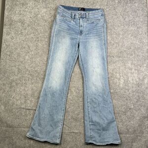 Gap Jeans Womens 10/30 Blue Flare Stretch Mid Rise Distressed Denim Flaw